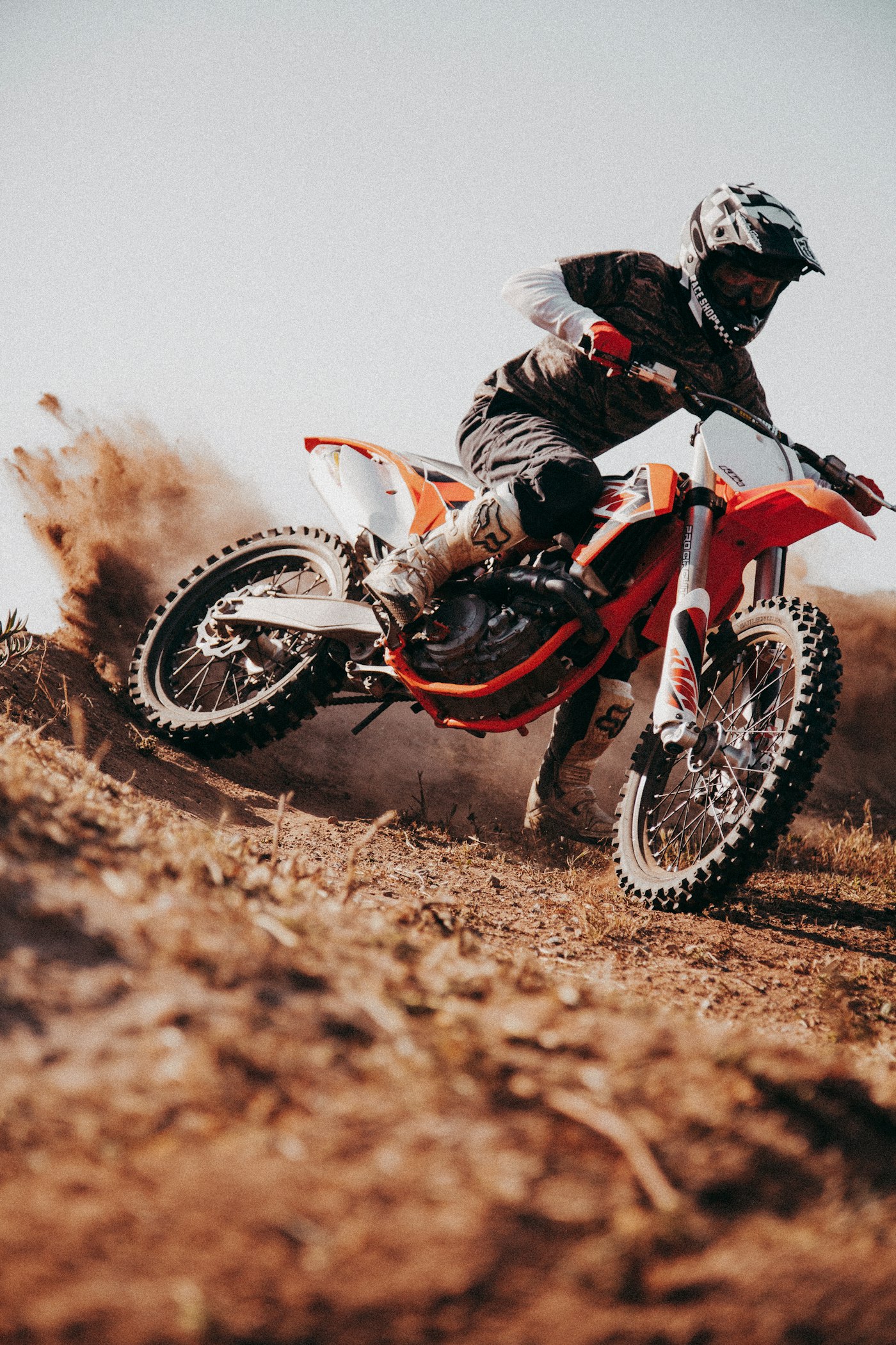 Race winner throwing roost